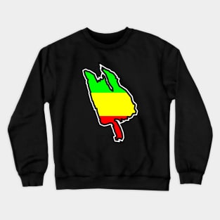 Thetis Island Silhouette in Rastafarian Flag Colours - Rasta - Thetis Island Crewneck Sweatshirt